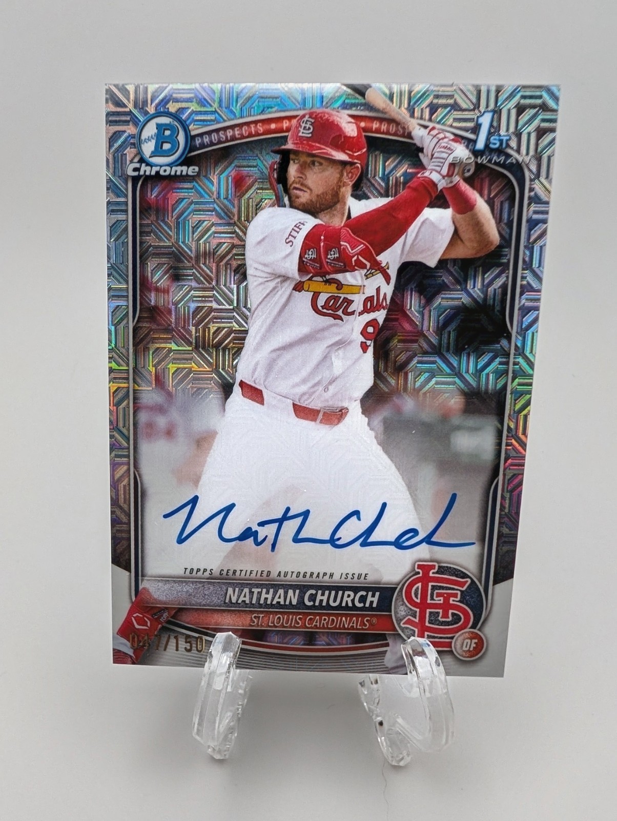 2025 Bowman Chrome Nathan Church Auto HTA Choice Refractor 1st #/150 Cards BHSL