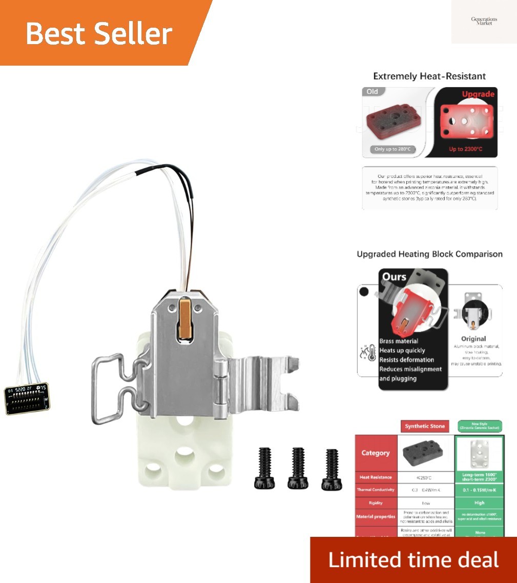 Upgraded Hotend Heating Assembly for Bambu Lab A1/A1mini Parts Insulated Zirc...