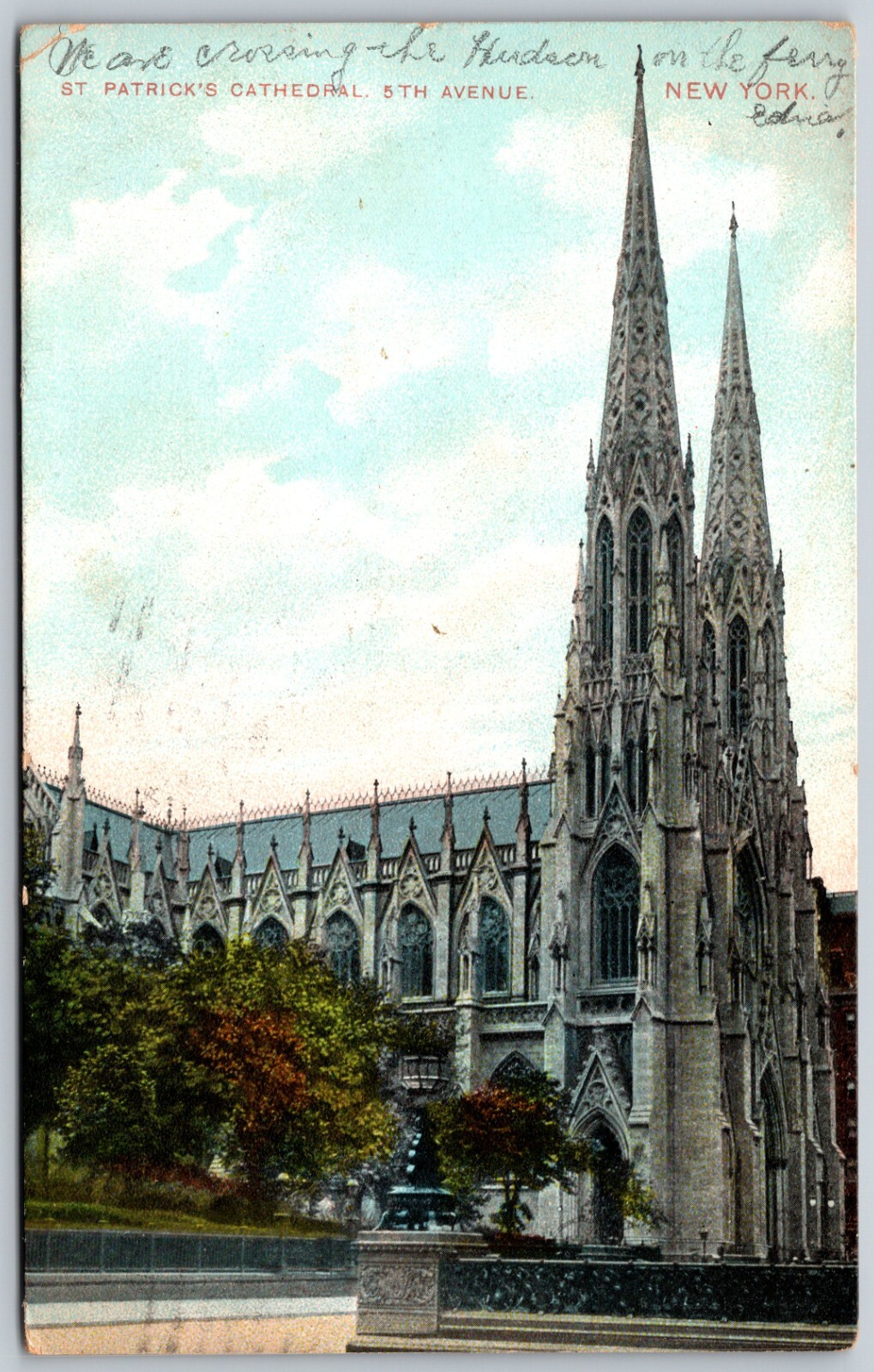 1906 St Patrick's Cathedral New York City ANTIQUE Postcard 8012