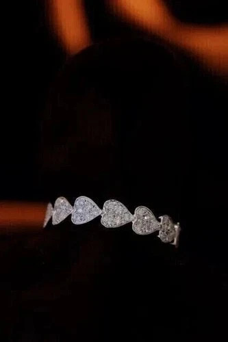 Round Cut Lab Created Diamond 14K White Gold FN Heart Shape Engagement Band Ring