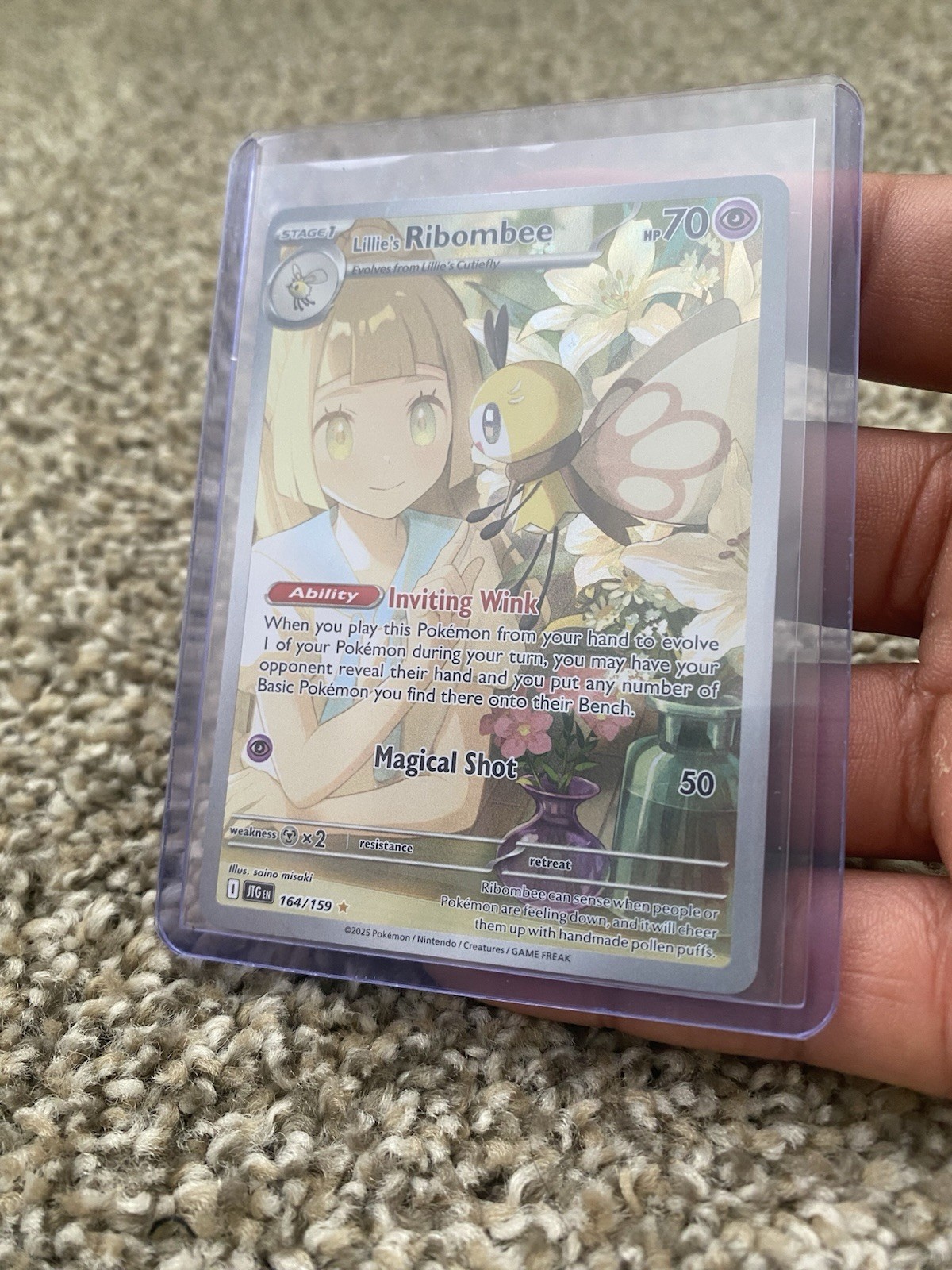 Lillie's Ribombee 164/159 Journey Together Illustration Rare Holo Pokémon TCG