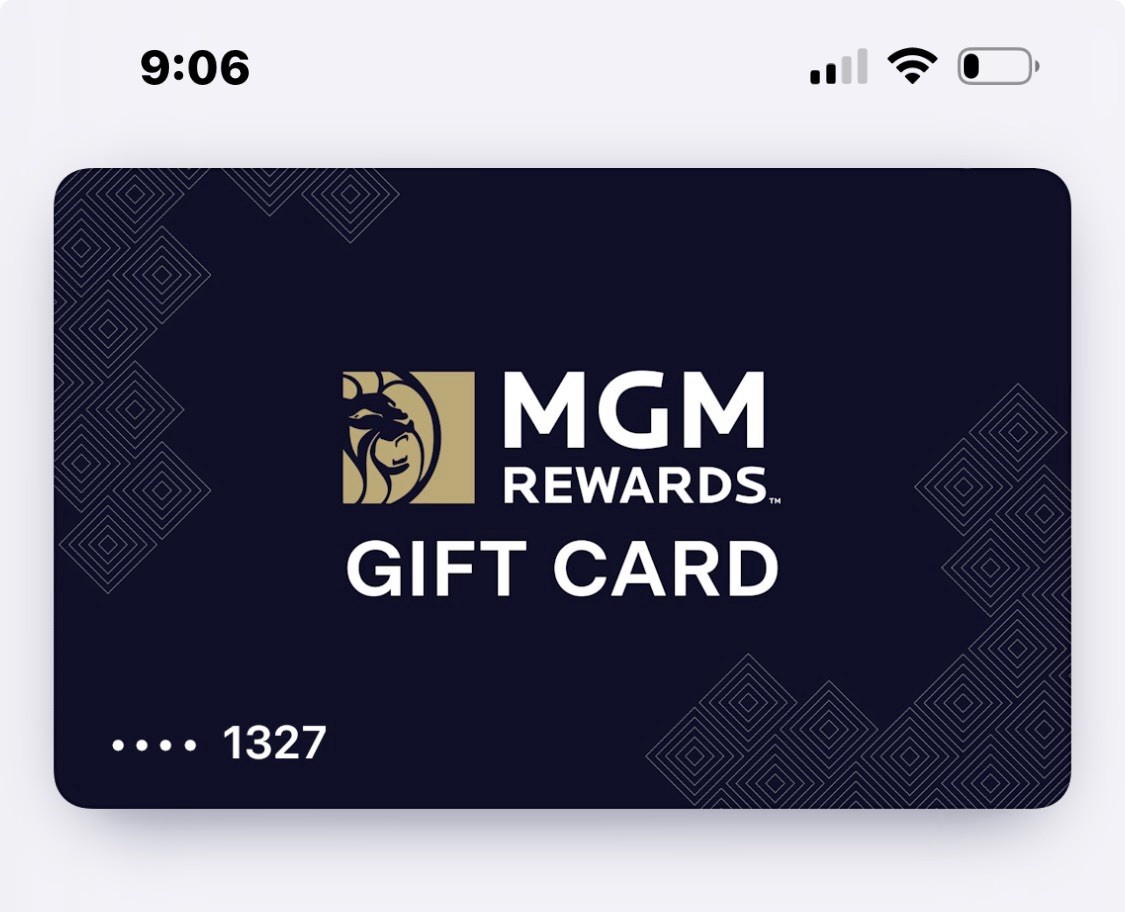 MGM $100 Gift Card…will Email After Payment