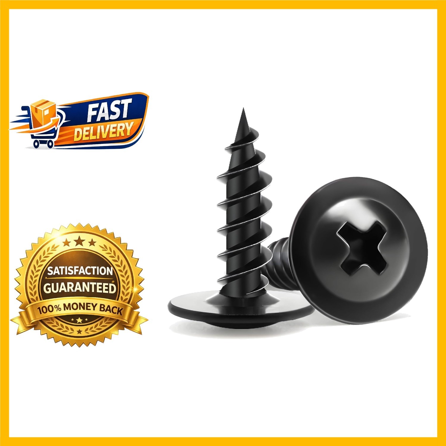 High Precision 160 PCS 1/2 Inch Self-Tapping Black Wood Screws - Versatile Use