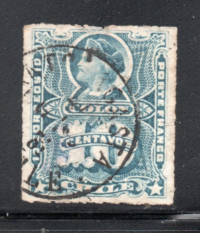 CHILE,  COLON RULETEADO, ANTOFAGASTA 1881, GUERRA DEL PACIFICO (GDP-23)