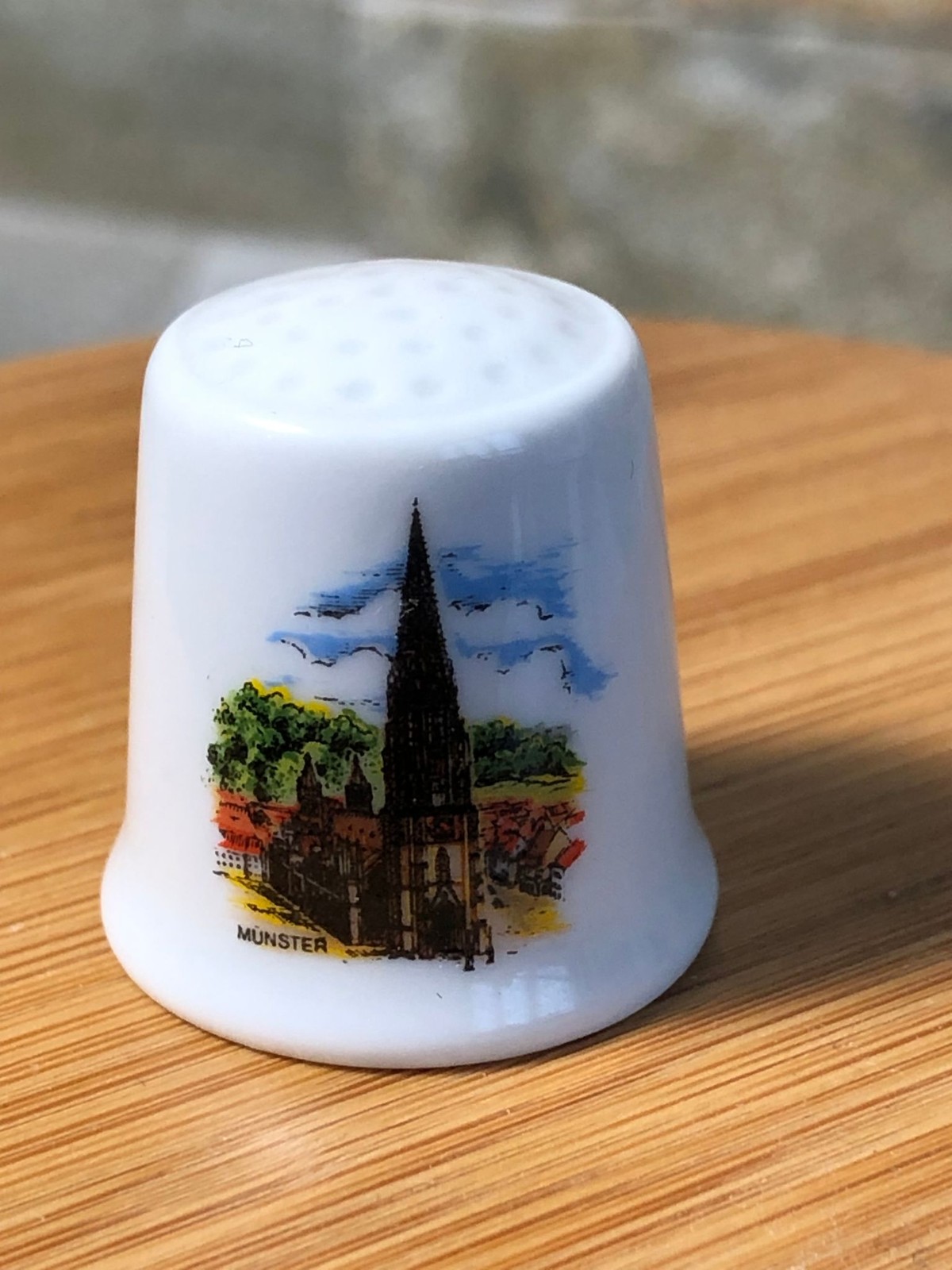 Kleiber Porcelain Thimble Munster Souvenir Bavaria Germany Collectible Small