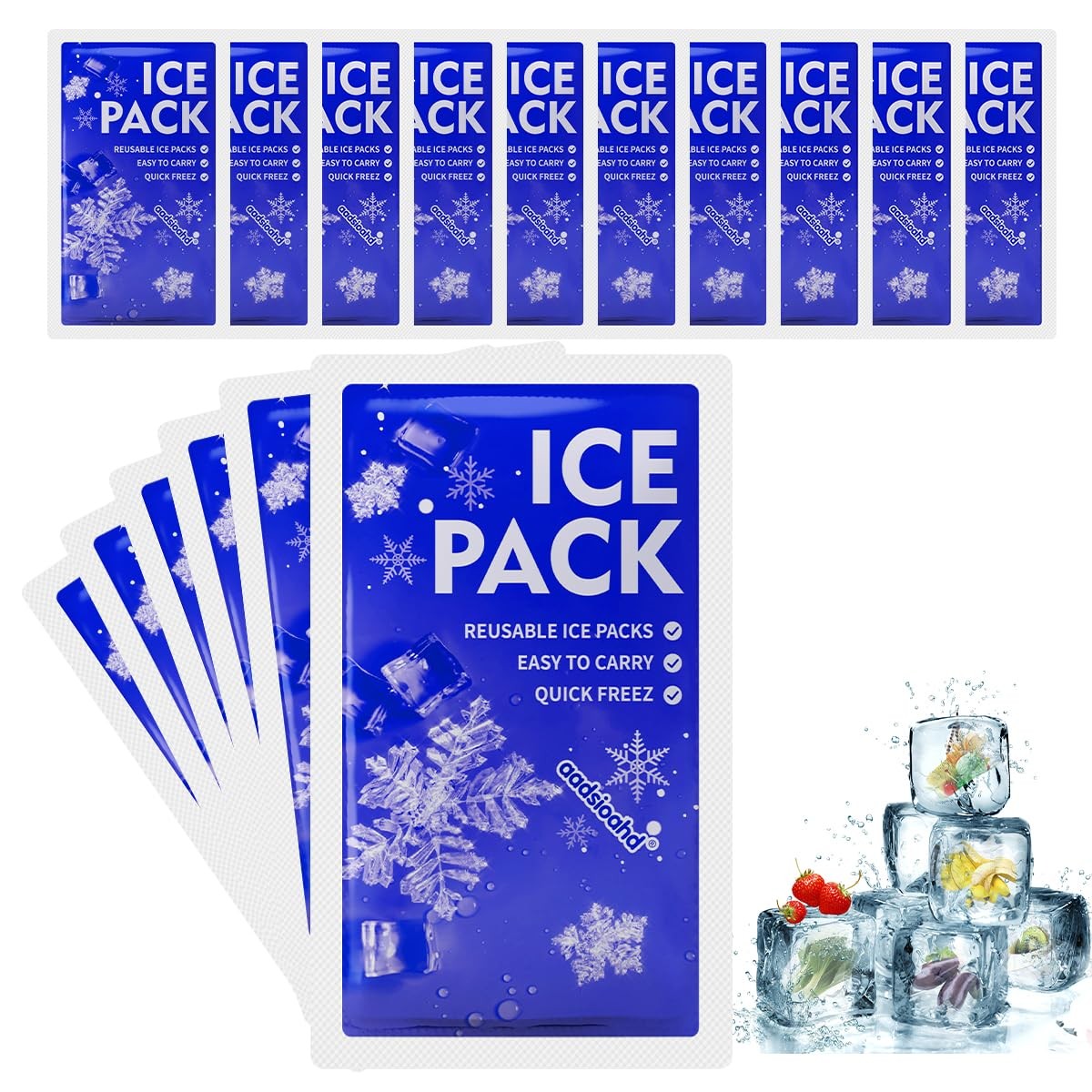 Small Dry Ice Packs for Shipping,16 pcs Lunch 4.3x7.3", 16pcs 