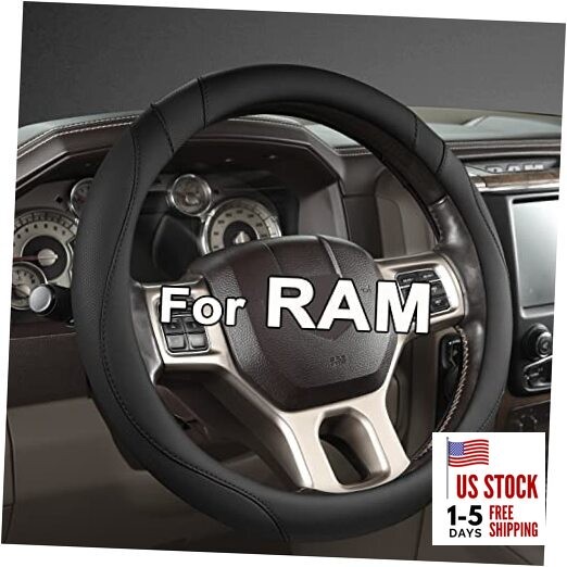  Customized Auto Car Steering Wheel Cover for Dodge RAM 1500 2500 3500, 15.5 