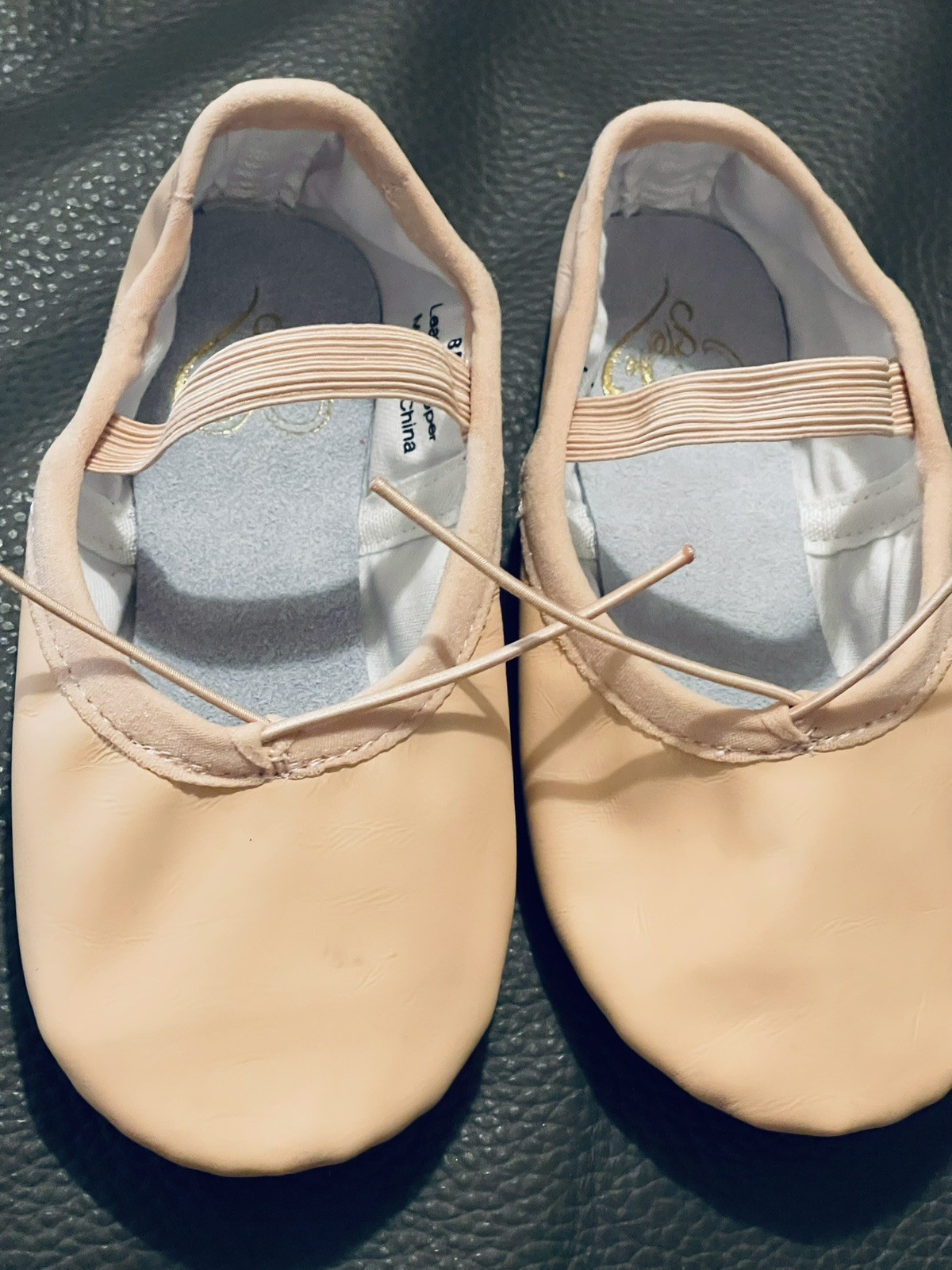 Stella Girls 8MT Pink Ballet Slippers All Leather Full Sole  New