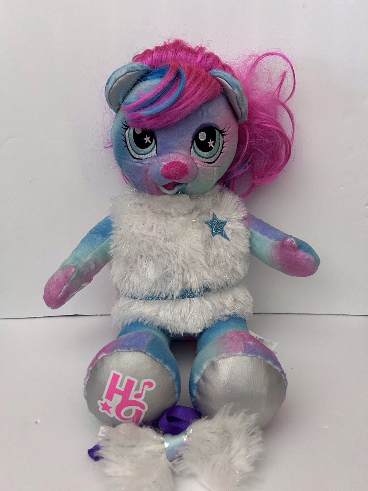 BUILD A BEAR HG Honey Girl Rainbow Cat Plush Stuffed Animal Toy 18” Vest (READ)