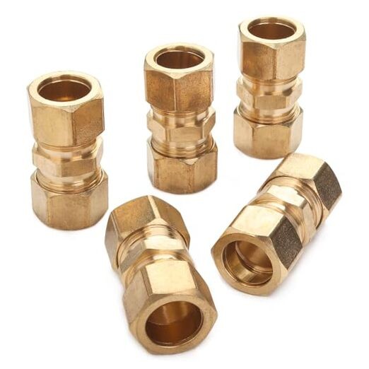 /8-Inch OD Compression Union,Brass Compression Fitting(Pack of) 5/8" OD 5