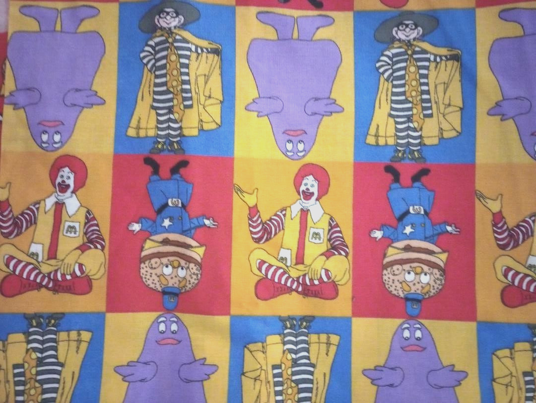 Ronald grimace mcdonalds fun fabric 11 by 8.5 inch character 1pc
