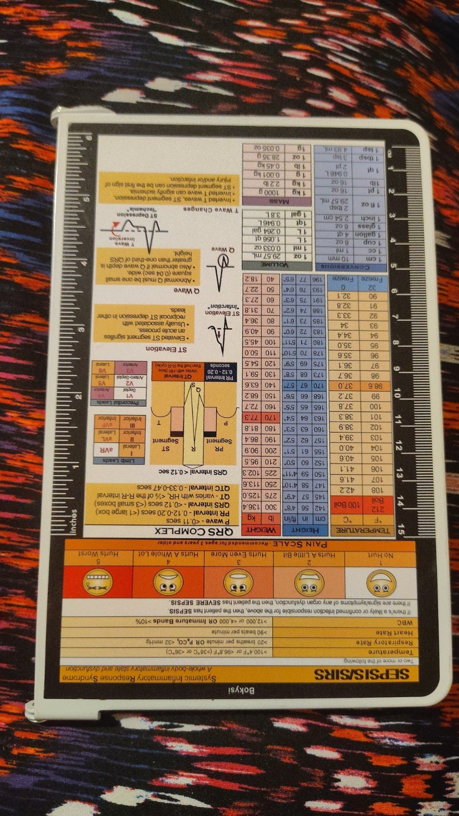 Mini Medical Reference Clipboard 6x9 Nursing EMS Pocket Quick Guide Chart Ruler