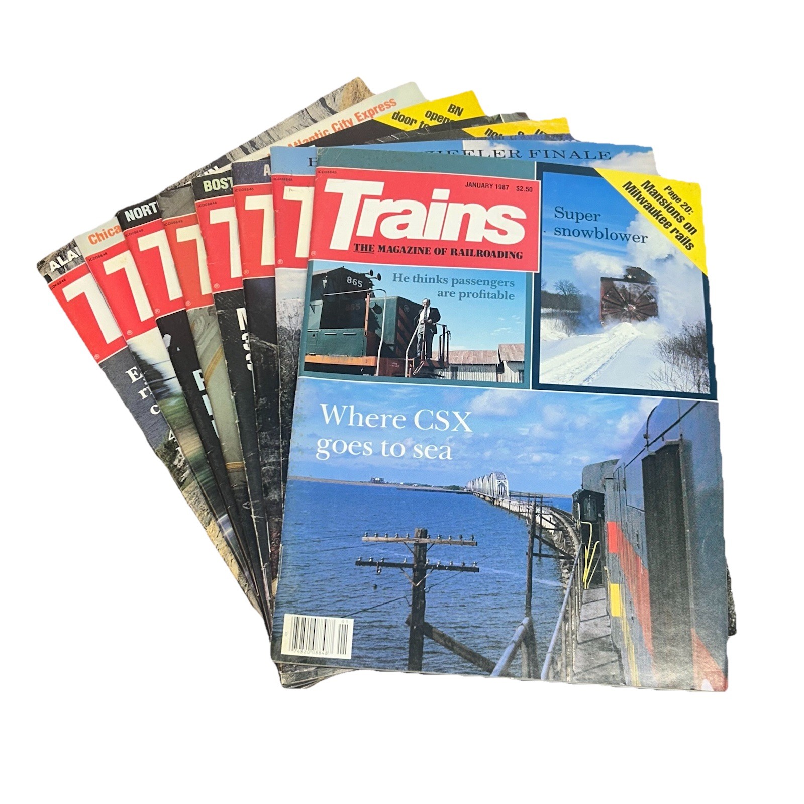 Trains Magazine Jan 1987, May, June 1988, April, May, July, August, September 89