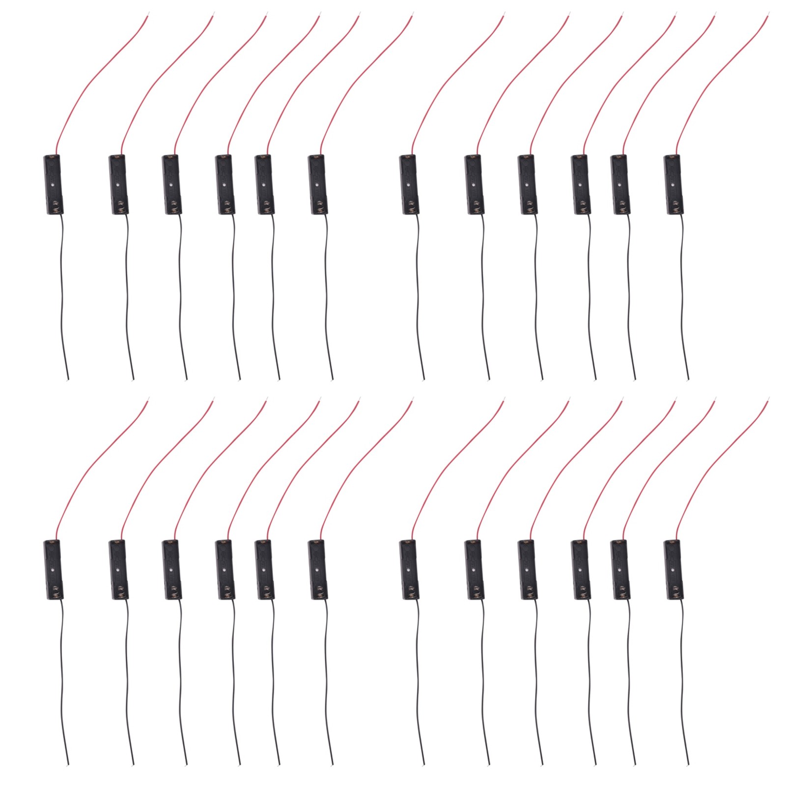 24Pcs Wired Connector 1.5V AAA Battery Holder Plastic Case Storage Box6440