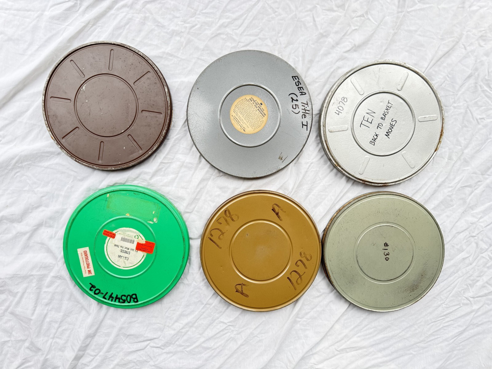 6 - 16mm Film Reel Cans 800 ft 10.5" inch diameter