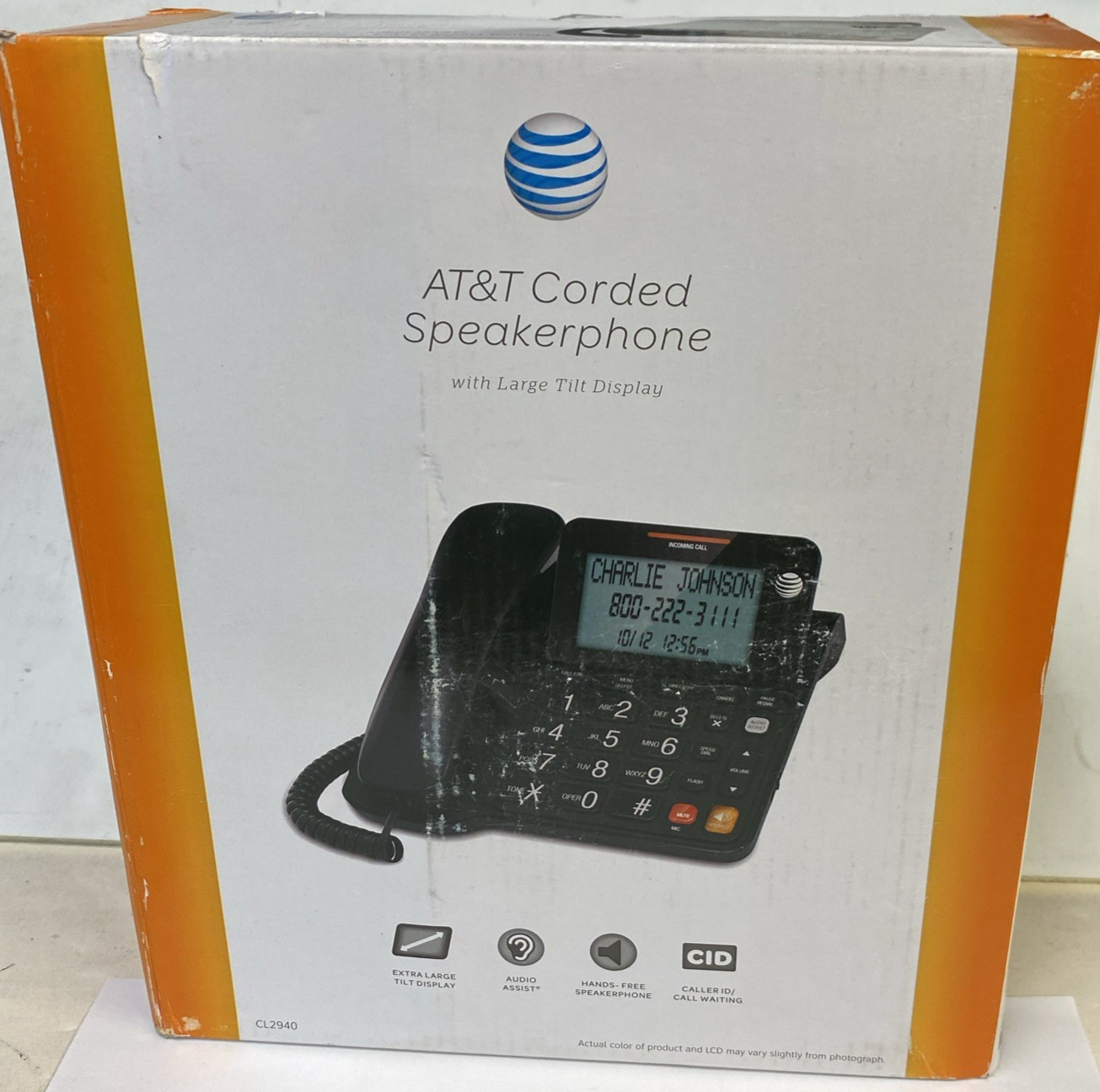 Single Line Corded Phone AT&T CL2940 Large Display New Sealed
