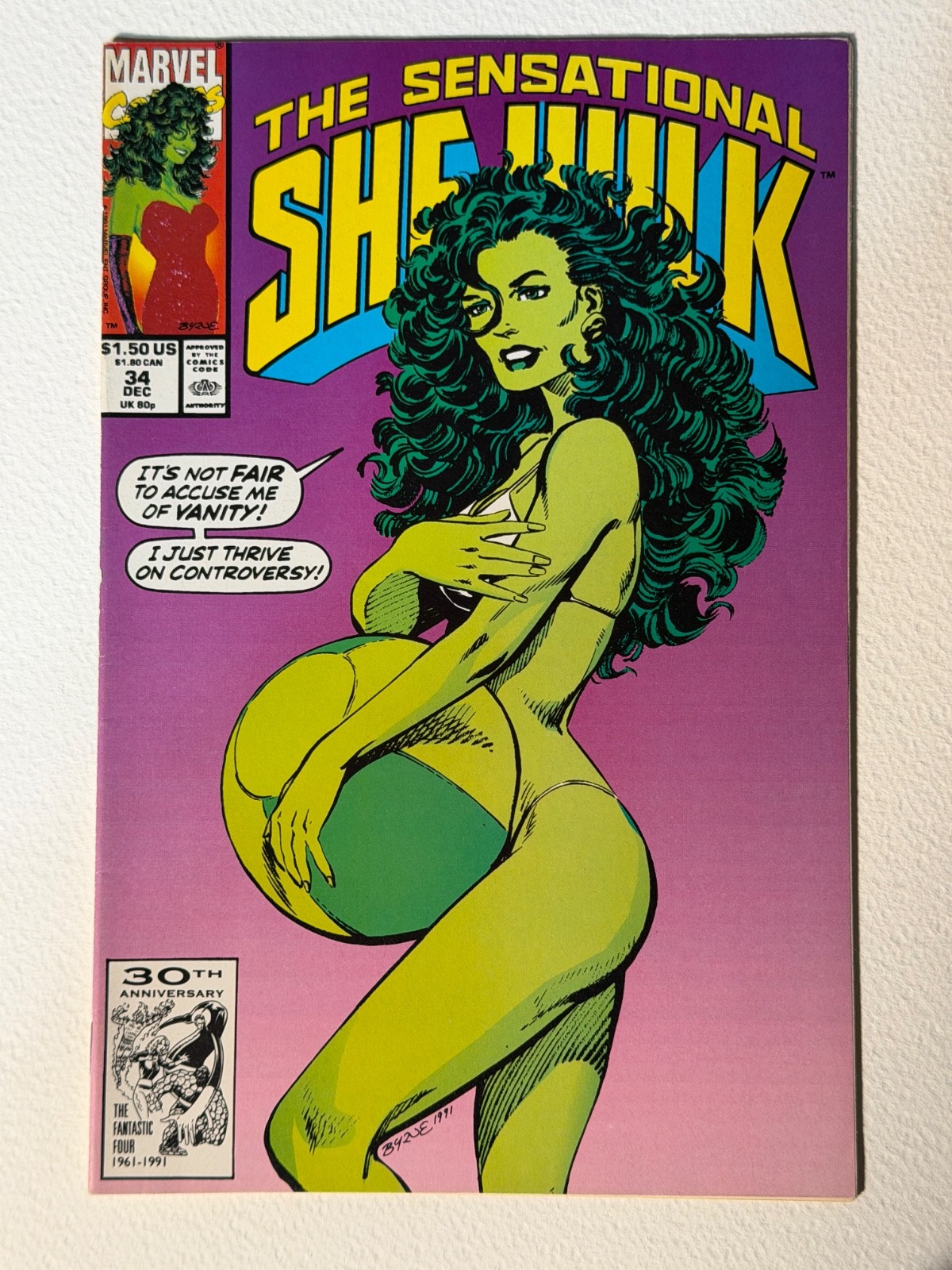 Sensational She-Hulk #34 Marvel 1991  Vanity Fair Homage. John Byrne Cover