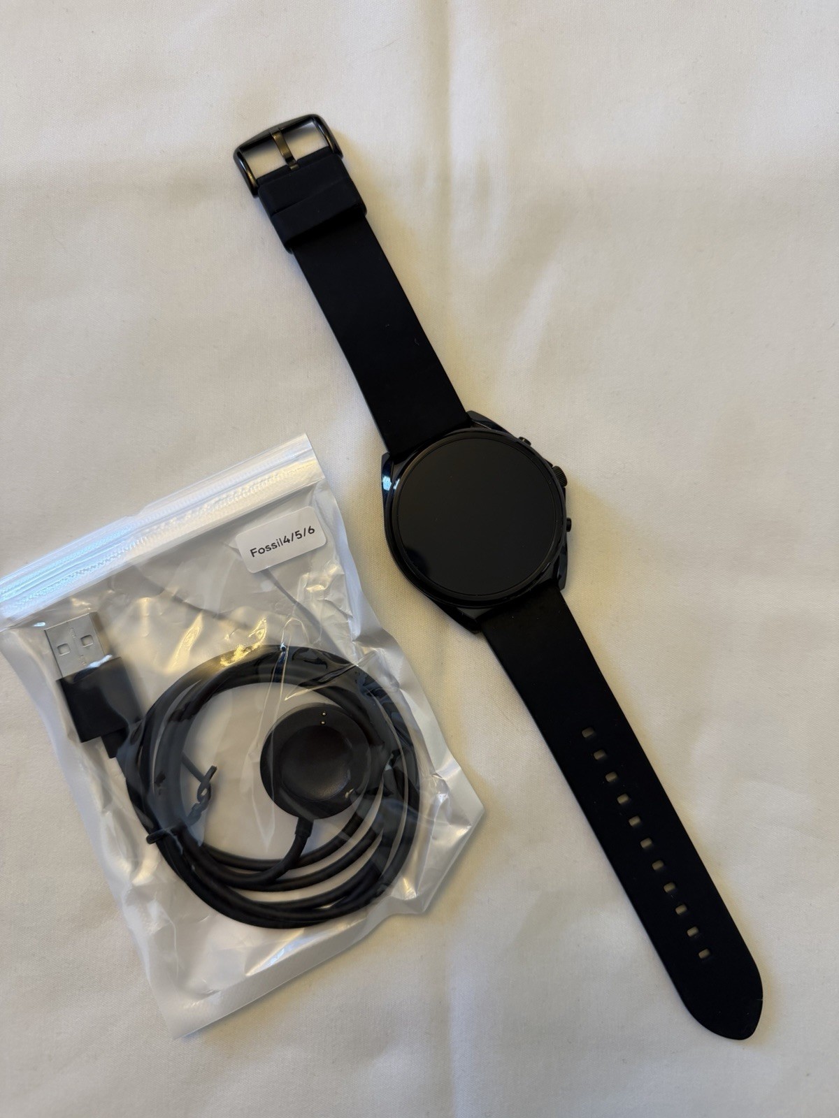 Fossil Gen 5 44mm Black Silicone Touchscreen Fitness Tracker Bluetooth