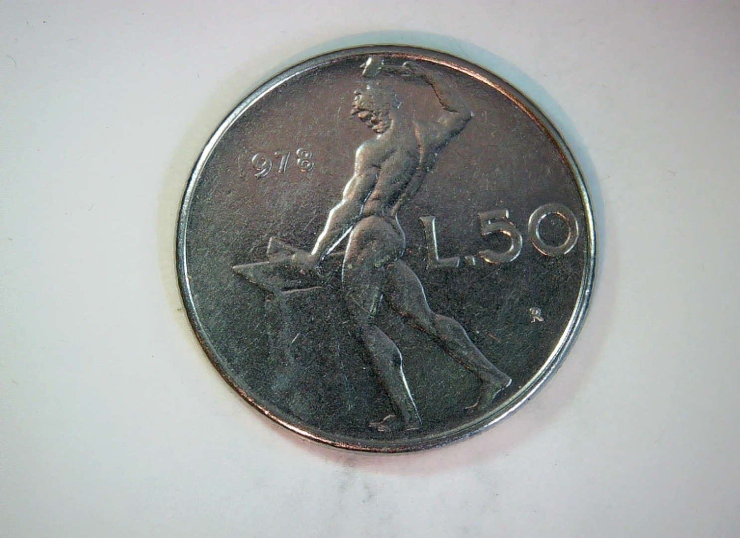 Italy 1978 50 Lire Vulcan (Repubblica Italiana 50 Lire) Coin