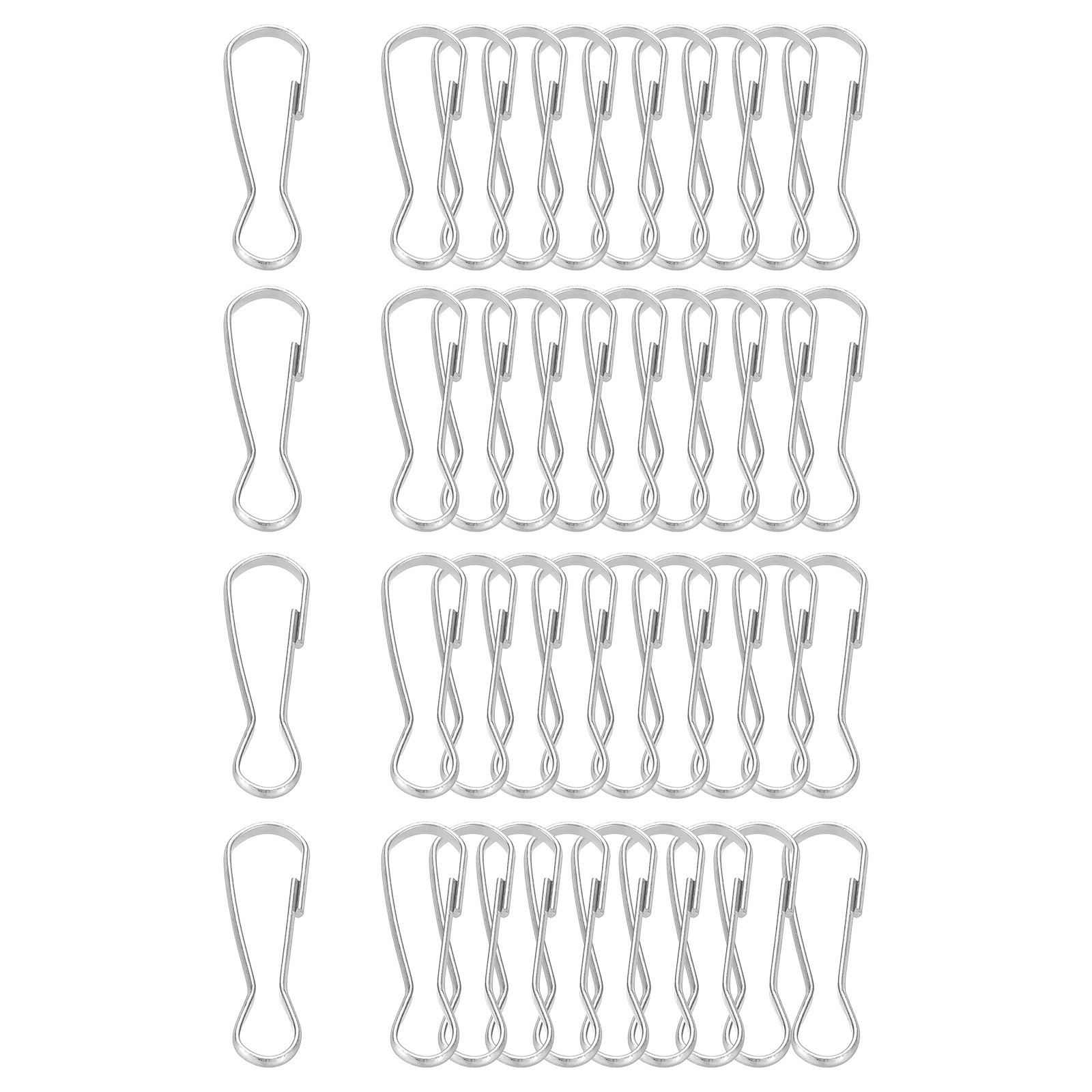 Lanyard hooks, 40 pieces 32x11x3mm 304 stainless steel hooks, silver