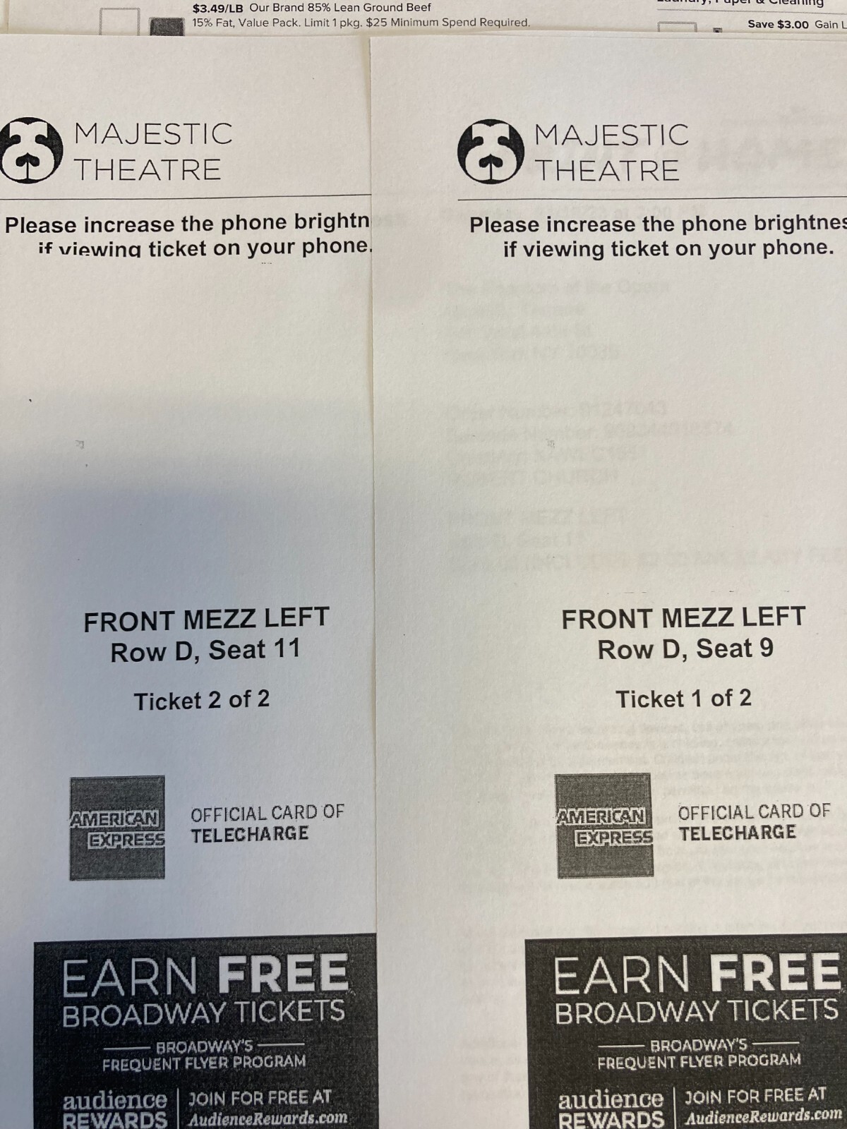 Broadway-Phantom of the Opera - 2 Tickets - March 18, 2023