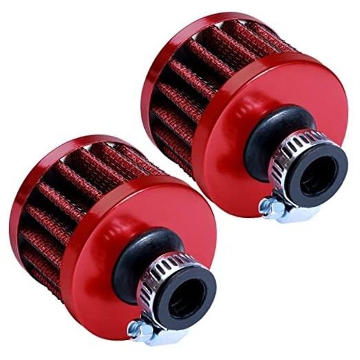 12mm Cold Air Intake Filter for Motorcycle Turbo Vent Breather Air 12mm-Red