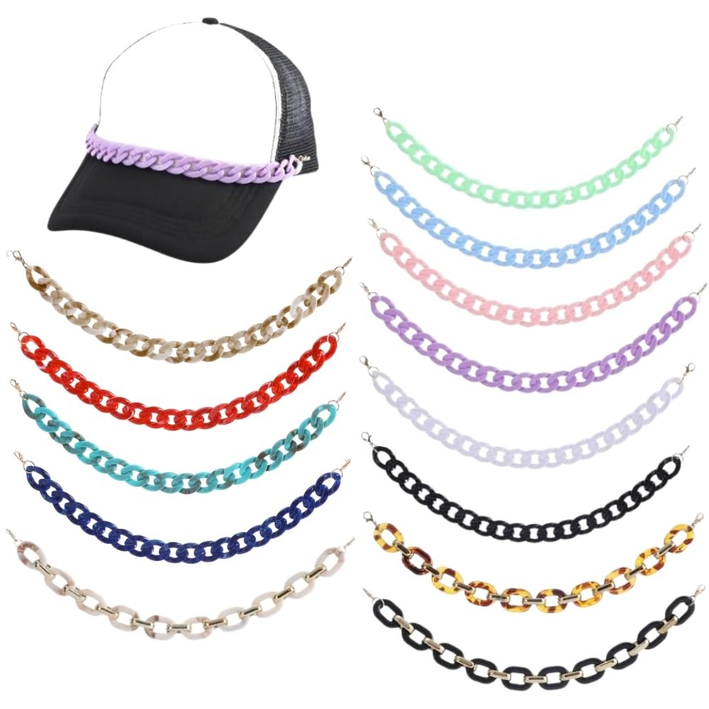 13 Pcs Trucker Hat Chains, Bulk Trucket Charms 11.61 inches, 13 Mix 