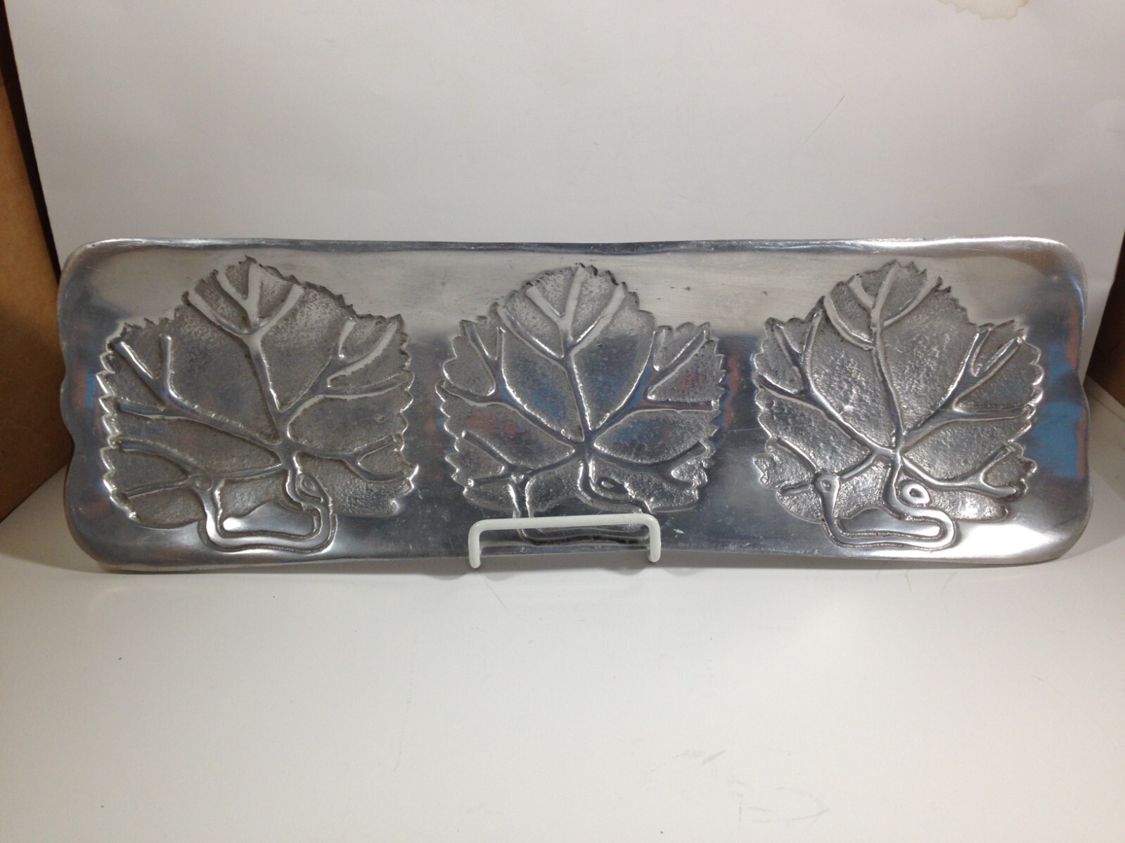 Cast Aluminum Rectangular Tray Autumn Leaves 16” x 5”