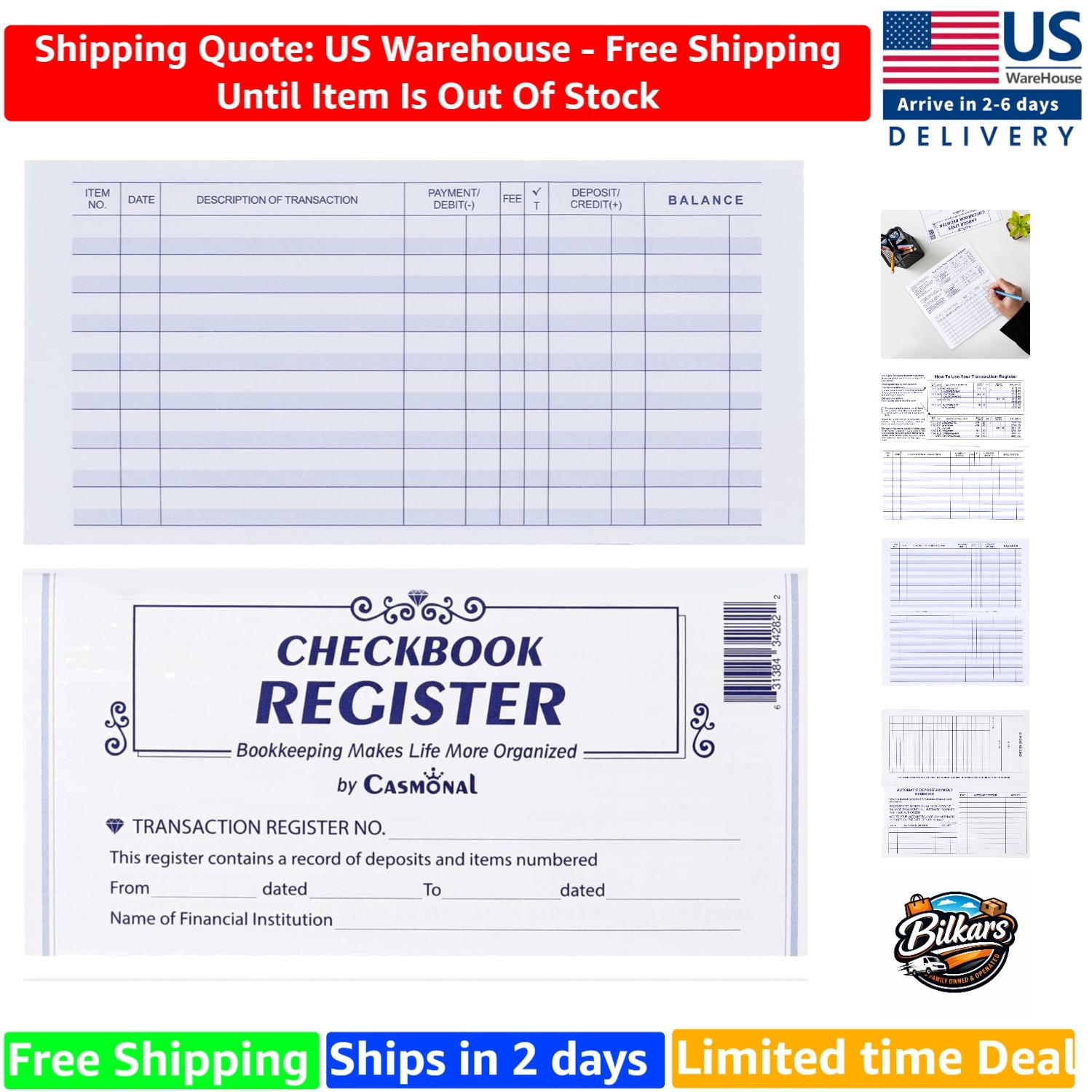 Efficient 12 Pack Checkbook Register Set - Simplify Your Finances Effortlessly