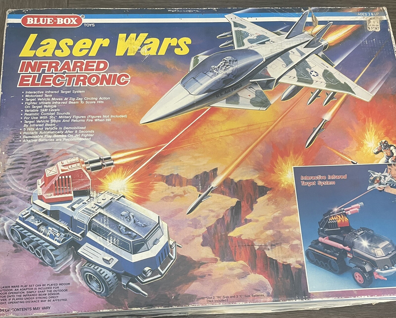 Laser Wars Infrared Electronic Target System Unused Stickers Blue-Box Toys 1987.