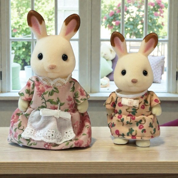 Sylvanian Families CALICO CRITTERS Chocolate Rabbit Bunny Mother/Daughter #2