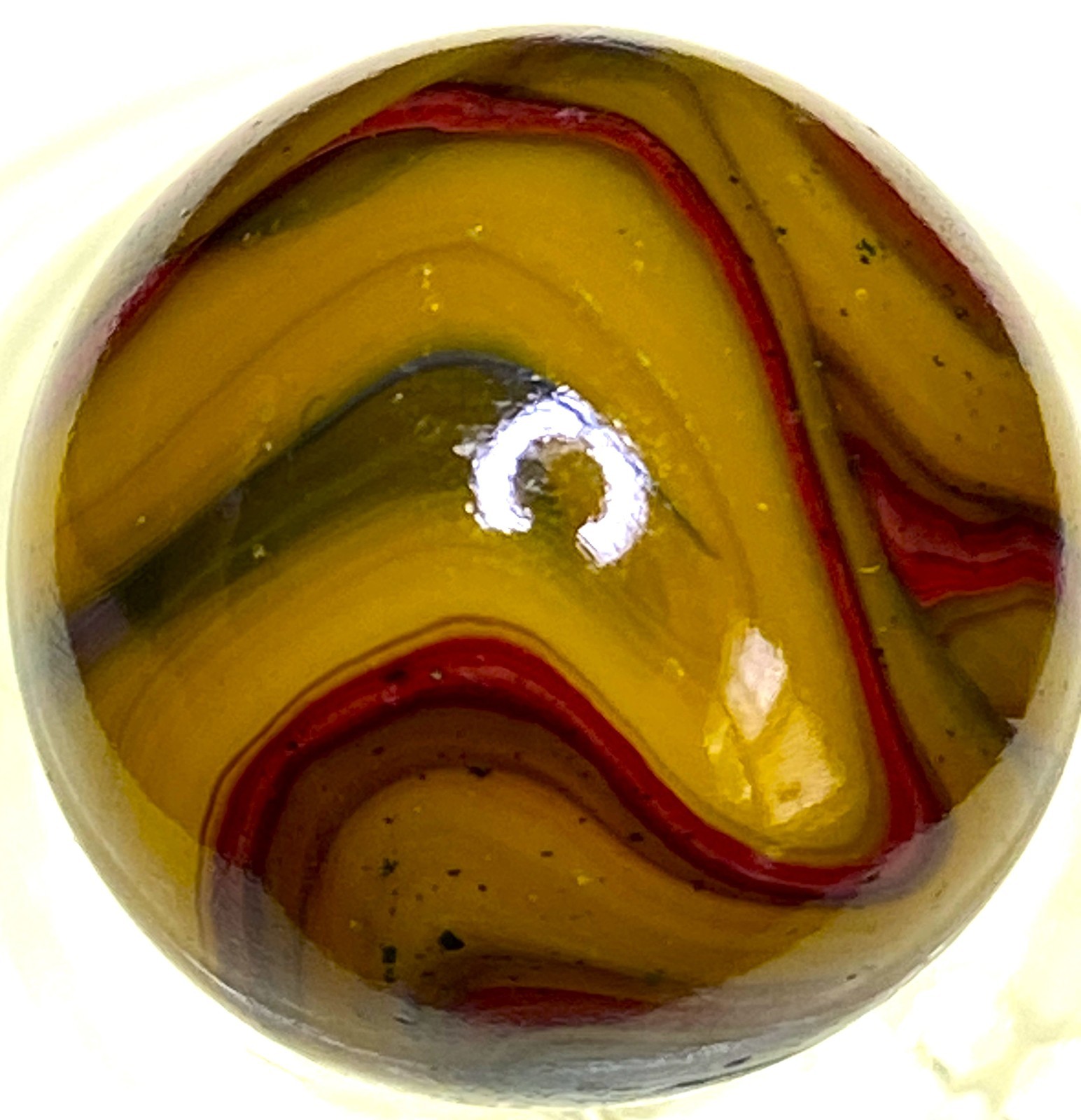 DAS/JABO WAVY OXBLOOD TRACES OF BLUE SWIRLED SHOOTER .73" BOX03/378