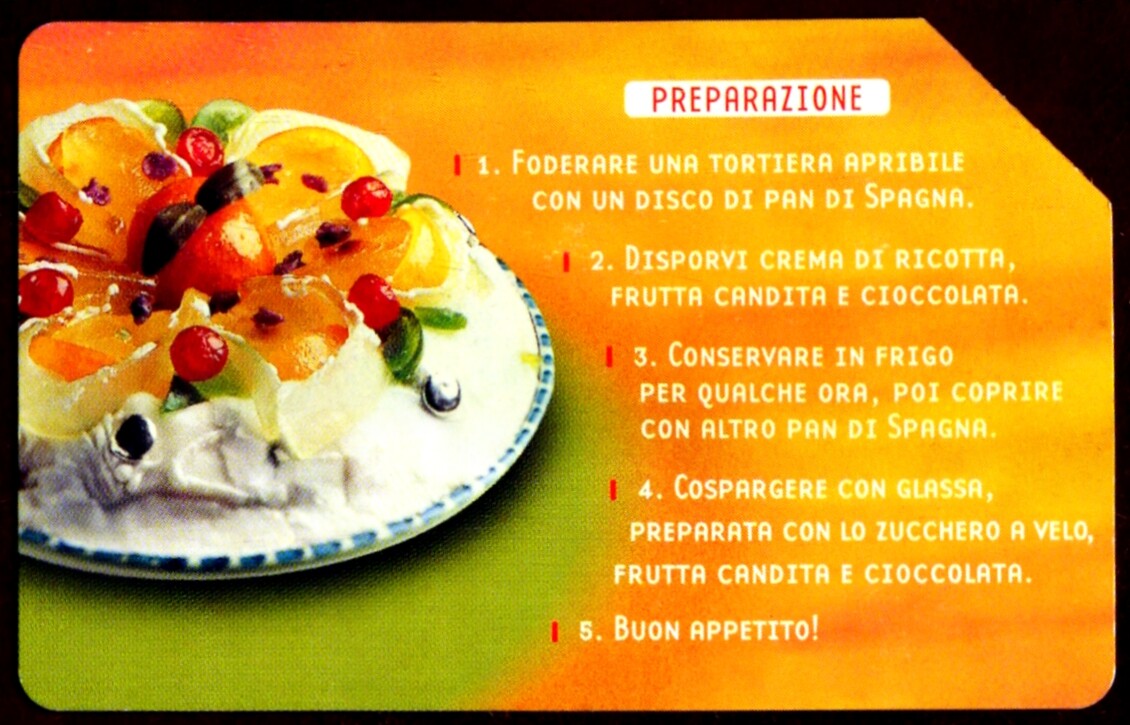 G 1539 41 C&C 3619 Used Phone Card Cassata Siciliana