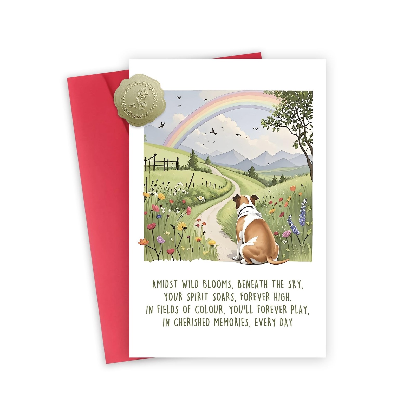 Dog Sympathy Card，Loss of Dog Sympathy Gift，Condolence Card for Do