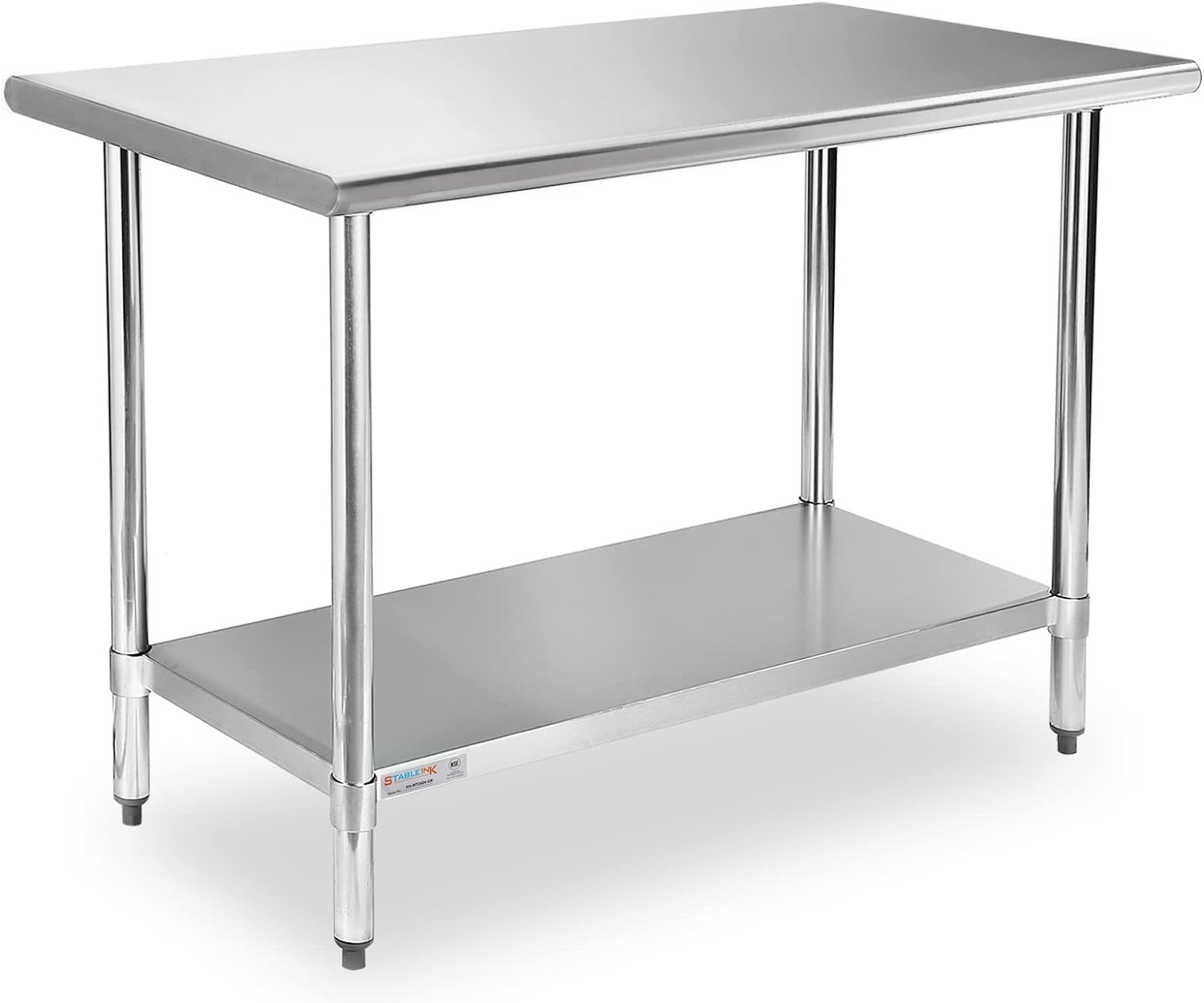 NSF Stainless Steel Table, Metal Prep & Work Table with Adjustable Undershelf...