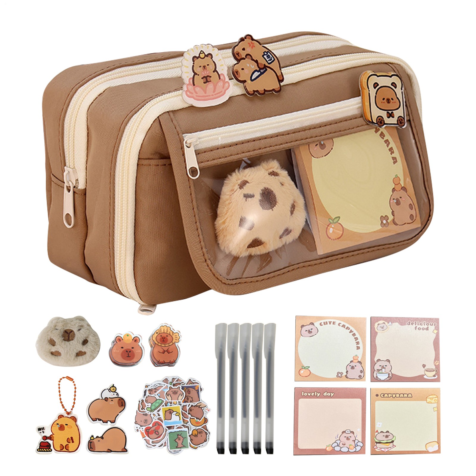 Capybara Pencil Pouch Case Capybara Print Quirky Fun Cute Pencil Pouch