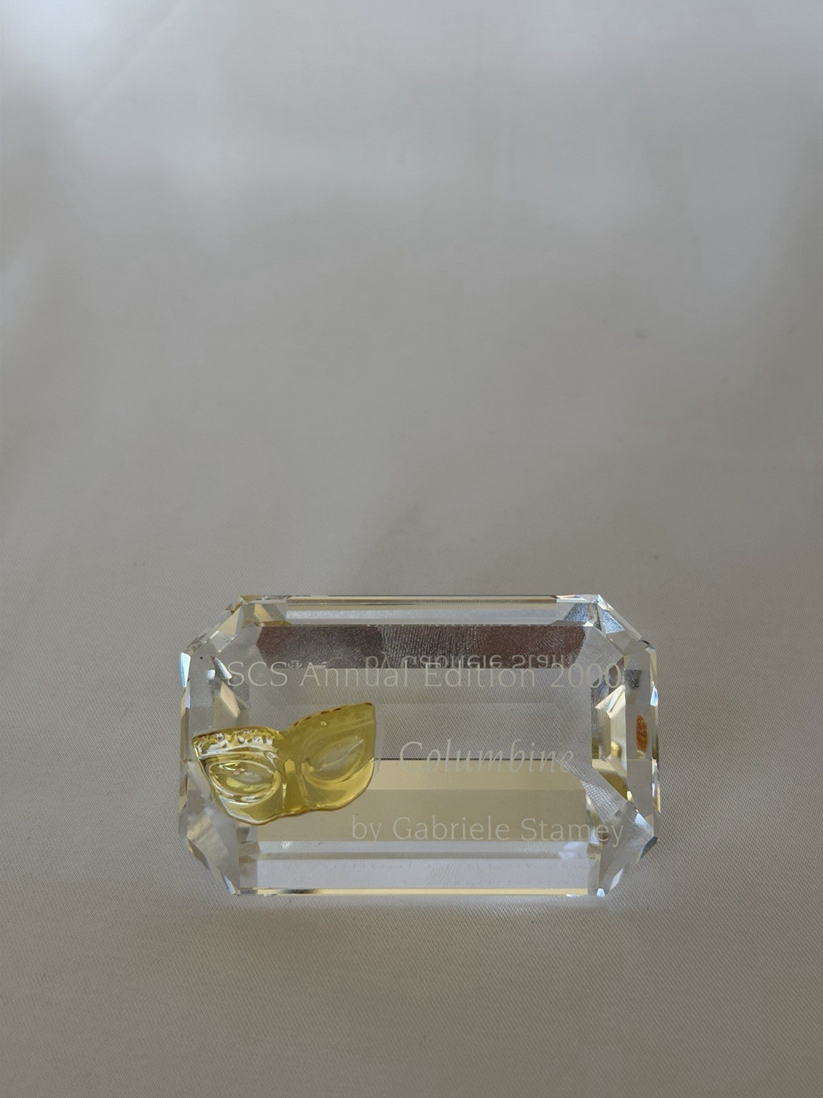 Swarovski Crystal 2000 Columbine Masquerade Title Plaque