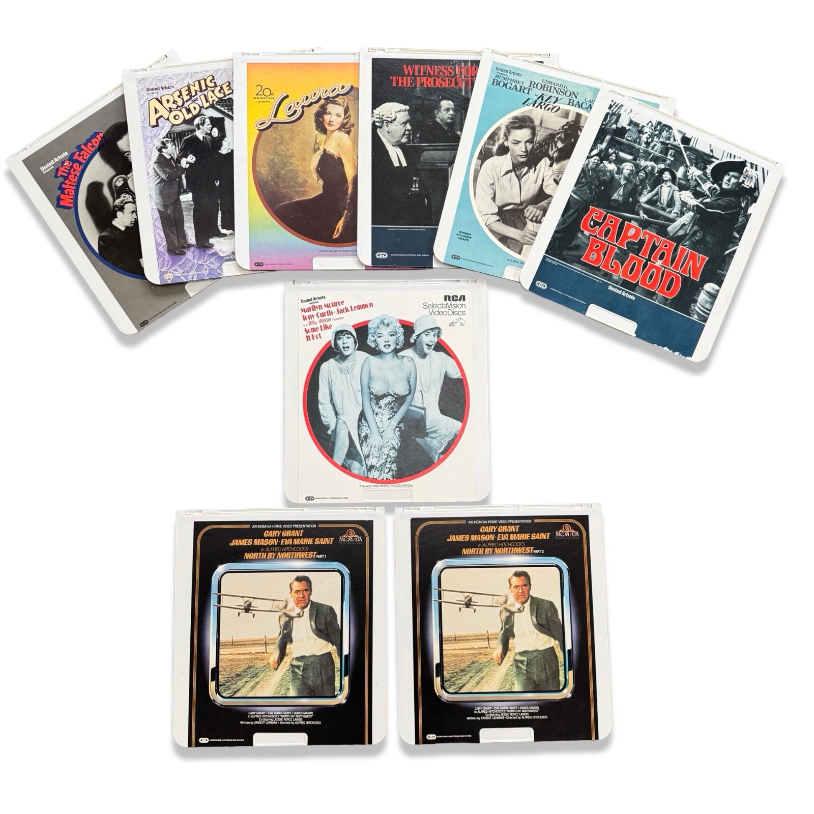 CED VideoDisc 40s 50s 60s Movie Maltese Falcon Monroe Bogart  Lot of 8 Movies