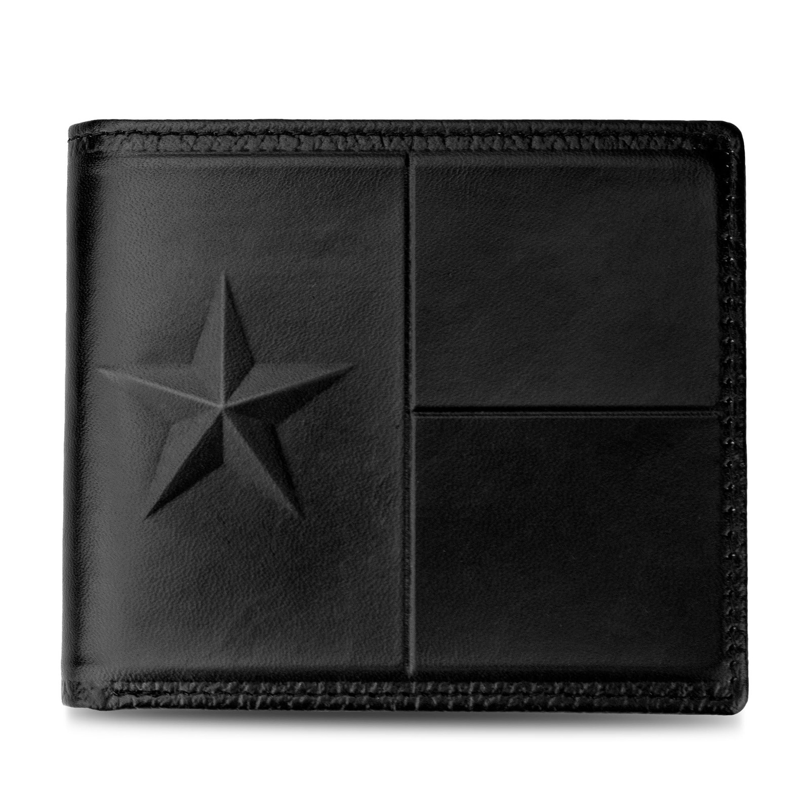 Full Grain Leather Bifold Wallet, RFID-Blocking with 10 Slots (Black, Stars),...