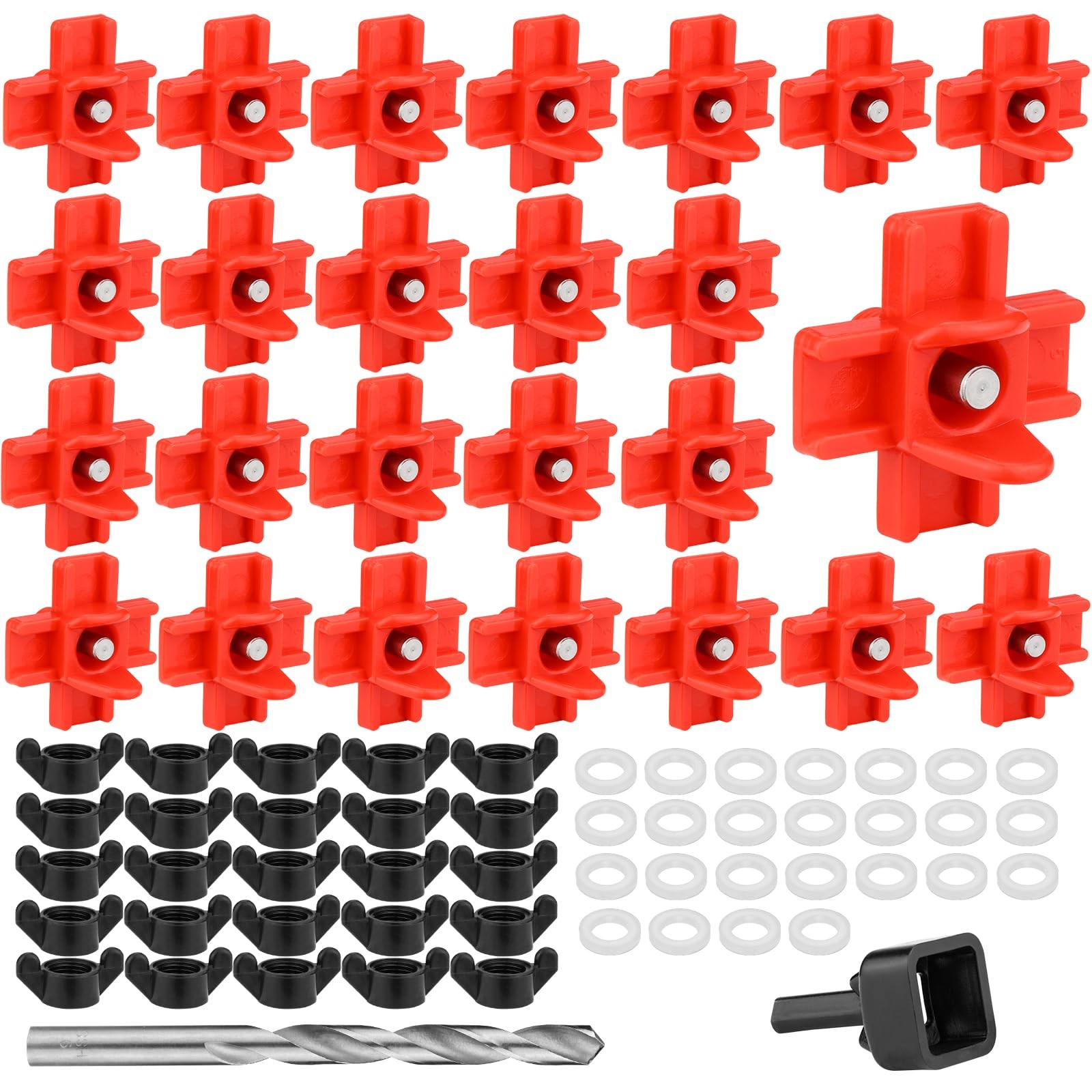 Chicken Water Nipples, 15 Pcs Horizontal Poultry Automatic Waterer Red 