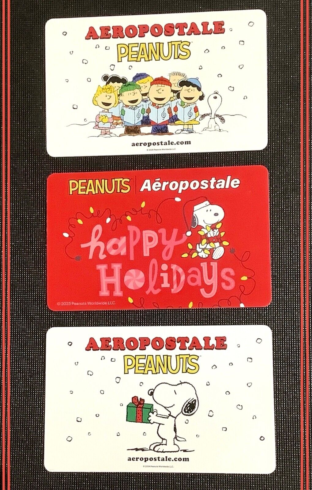 🇺🇸 USA 2024 AEROPOSTALE X PEANUT SNOOPY GIFT CARD — LOT OF 3 CARDS — NEW