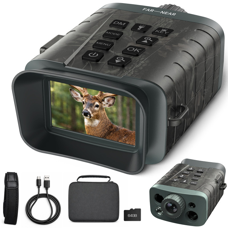 4K Night Vision Goggles IR Digital Binoculars For Darkness Sunreillance 18X Zoom