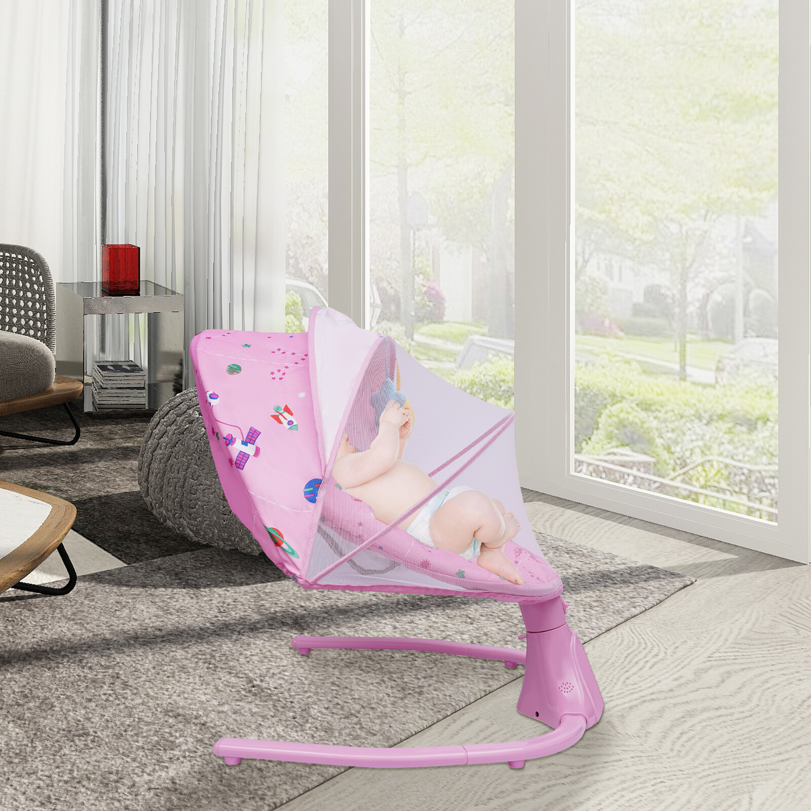 Electric Baby Bouncer Seat Swing Cradle Rocker Chair Music Infant Newborn Remote