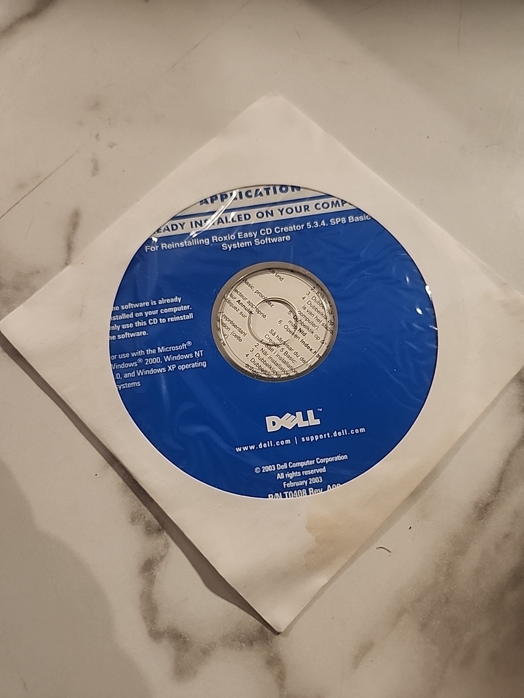 DELL APPLICATION For Reinstalling Roxio Easy CD Creator 5.3.4 System Software