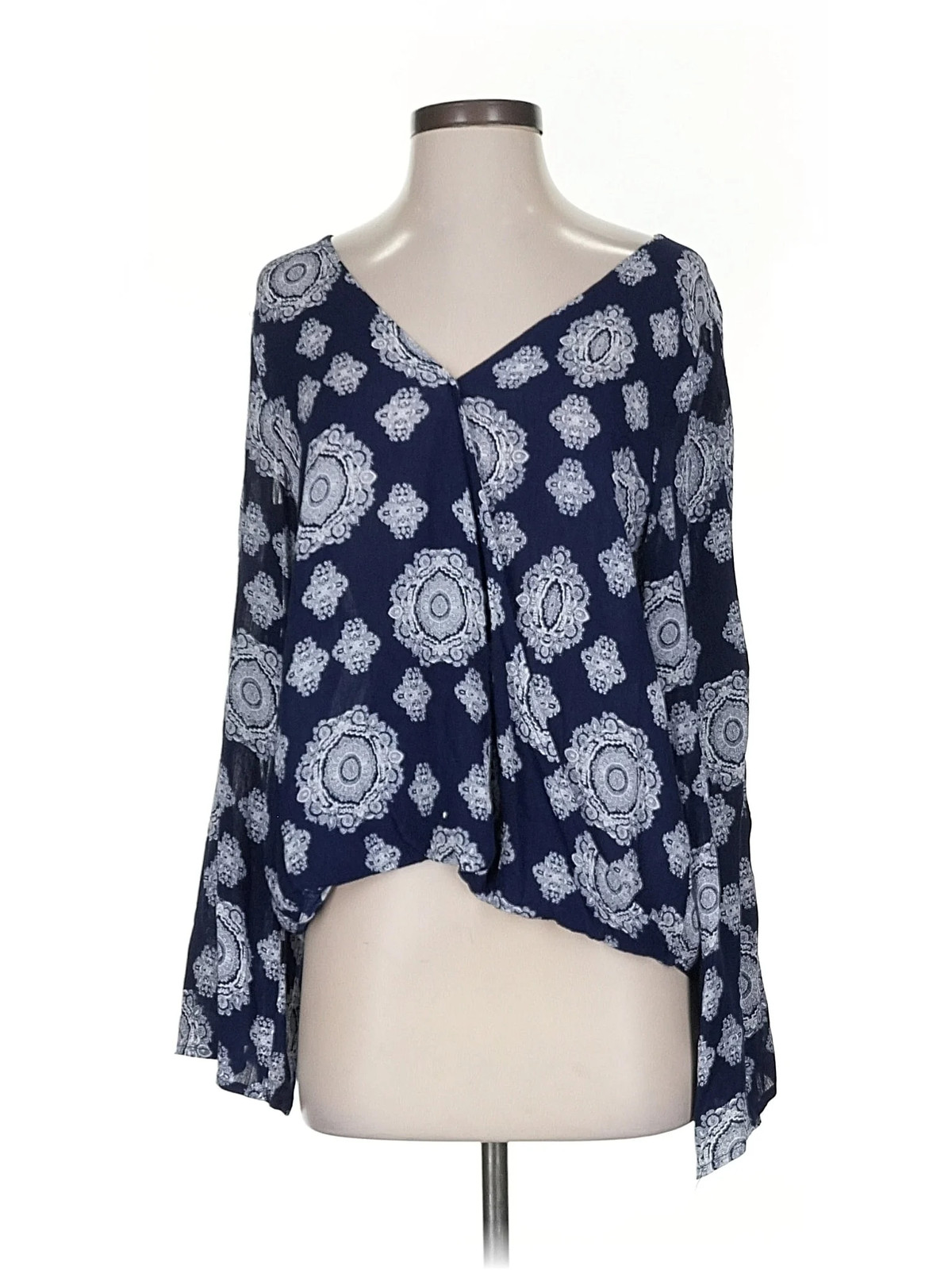 Altar'd State Women Blue 3/4 Sleeve Blouse S