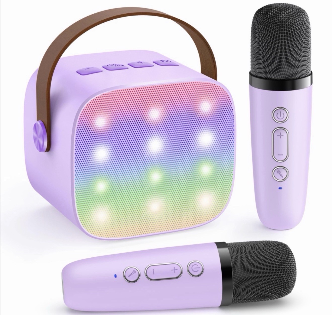 YLL Karaoke Machine for Kids, Portable Mini Speaker with 2 Wireless Microphone