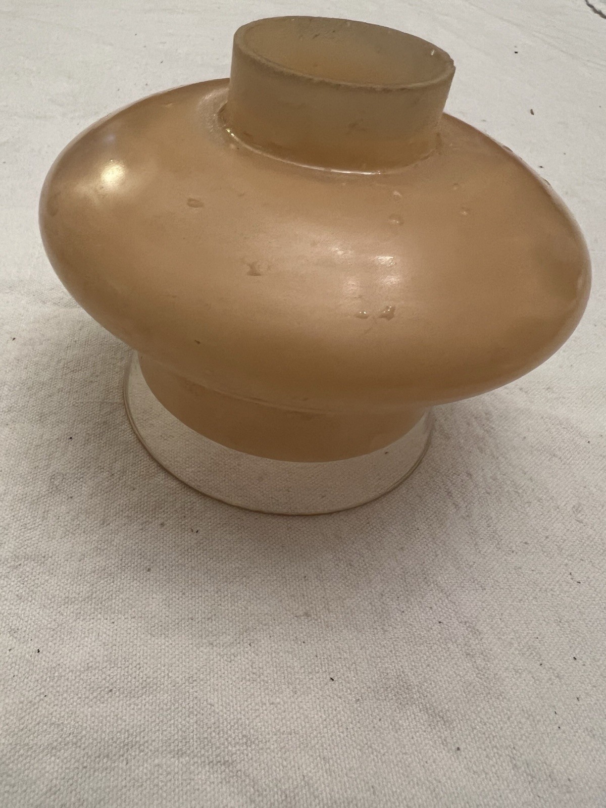 Vintage Amber Glass Lamp Shade UFO Saturn Ring Mid Century 4.5in 2in Fitter