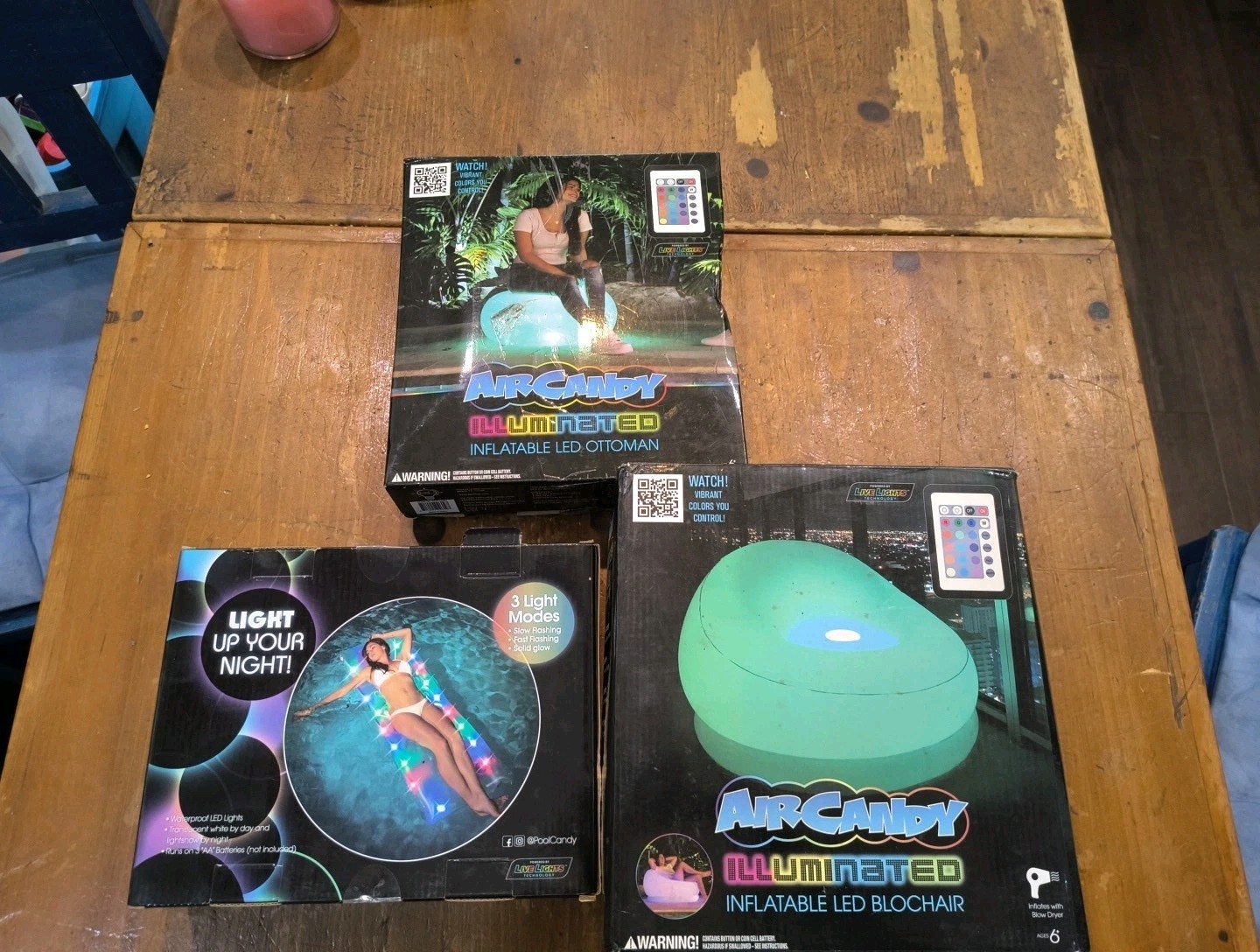 AirCandy Illuminated Color Changing LED Inflatable BloChair with Remote Lot