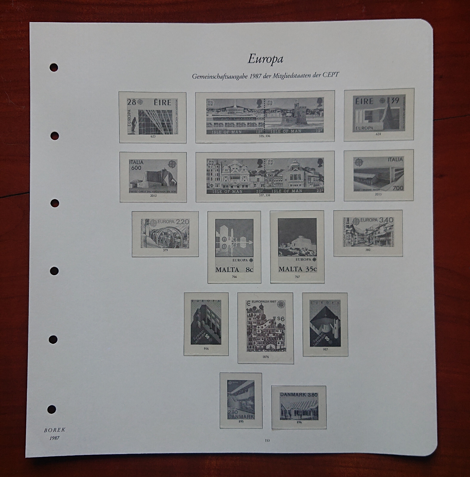 Vordruckblatt Europe Sinking Joint Issue 1987 Mitgliedstaaten Cept Malta