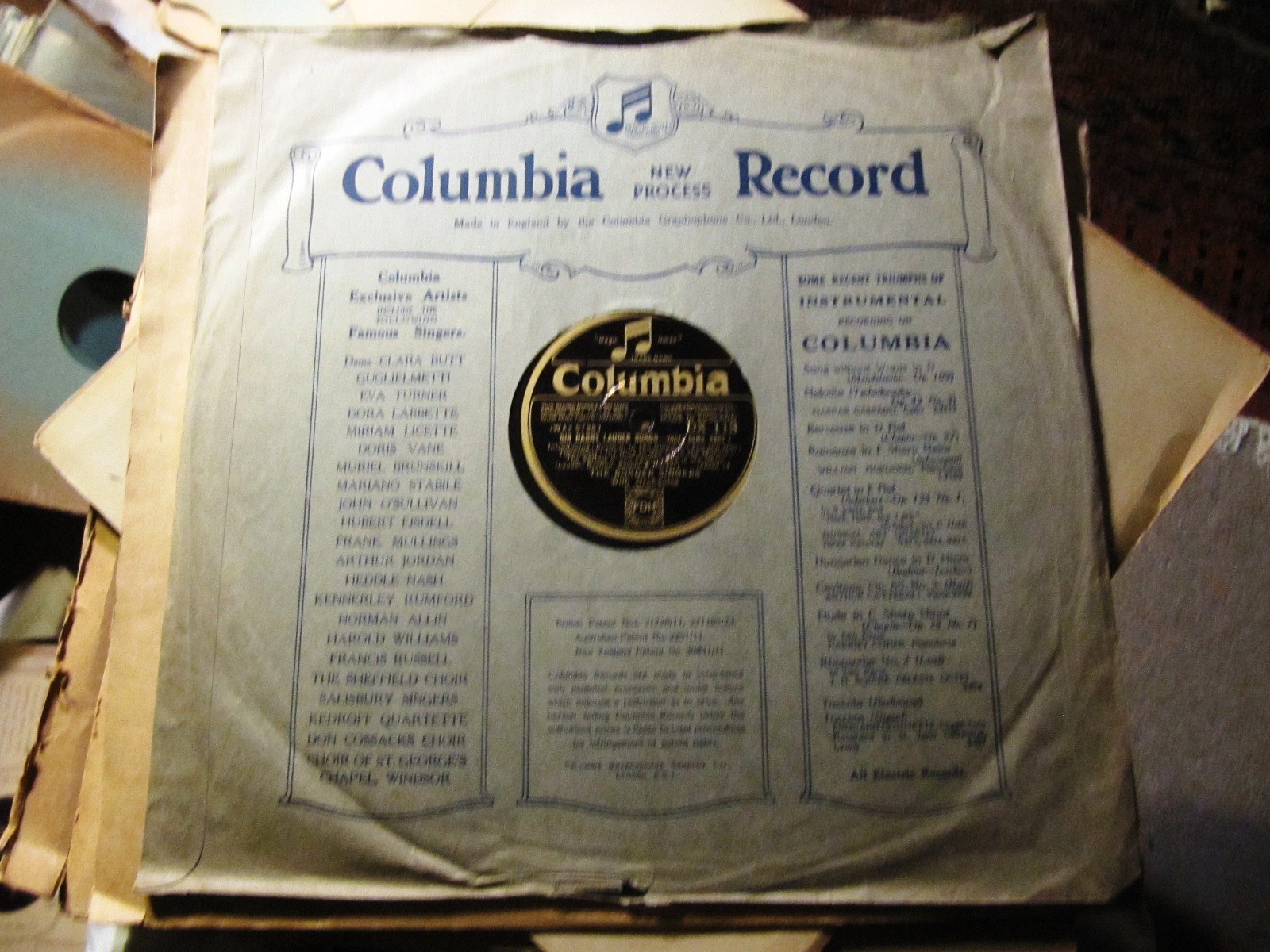 1930 SIR HARRY LAUDER Songs THE BORDER SINGERS Scottish HUMOR COLUMBIA DX 113